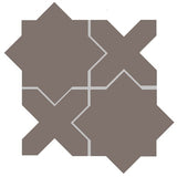 Avente Mission Arabesque Aragon Graphite Encaustic Cement Tile
