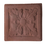 Catalan Rustic Relief Deco Tile  4"x4" - Citi Hall Red
