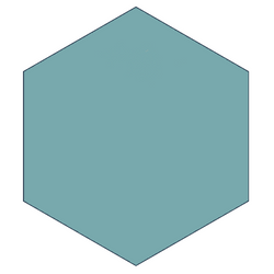 Classic Aqua 8" x 9" Hexagon Encaustic Cement Tile