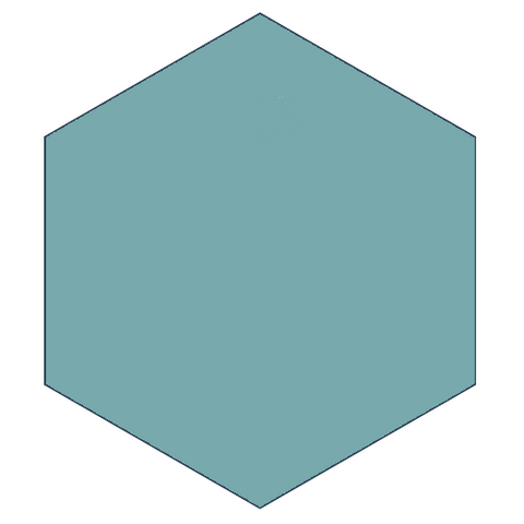 Classic Aqua 8" x 9" Hexagon Encaustic Cement Tile