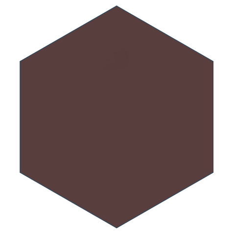 Classic Chocolate 8" x 9" Hexagon Encaustic Cement Tile