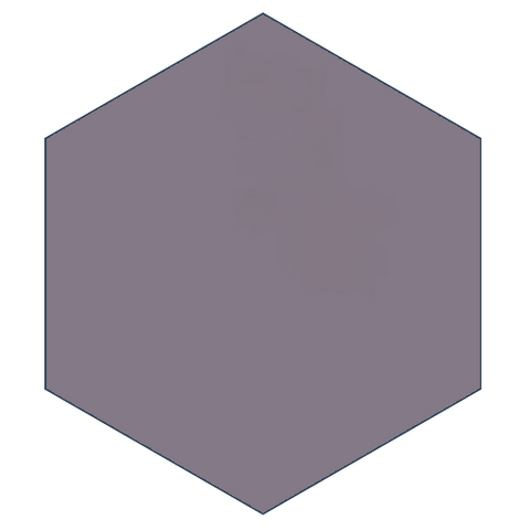 Classic Purple 8" x 9" Hexagon Encaustic Cement Tile