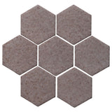 Clay Arabesque 6" Hexagon Glazed Ceramic Tile - Ash