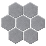 Clay Arabesque 6" Hexagon Glazed Ceramic Tile - Battleship