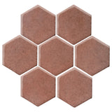 Clay Arabesque 6" Hexagon Glazed Ceramic Tile - Eggplant