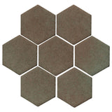 Clay Arabesque 6" Hexagon Glazed Ceramic Tile - Elder Green 