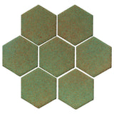 Clay Arabesque 6" Hexagon Glazed Ceramic Tile - Light Copper
