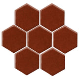 Clay Arabesque 6" Hexagon Glazed Ceramic Tile - Mahogany