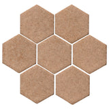 Clay Arabesque 6" Hexagon Glazed Ceramic Tile - Mushroom Matte