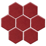 Clay Arabesque 6" Hexagon Glazed Ceramic Tile - Plum