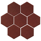 Clay Arabesque 6" Hexagon Glazed Ceramic Tile - Pueblo Red
