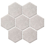Clay Arabesque 6" Hexagon Glazed Ceramic Tile - Sierra Snow