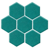 Clay Arabesque 6" Hexagon Glazed Ceramic Tile - Teal