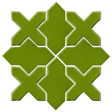 Clay Arabesque Alcazar Glazed Ceramic Tile - Evergreen