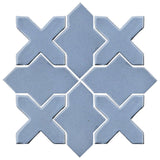 Clay Arabesque Alcazar Glazed Ceramic Tile - Frost
