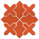 Clay Arabesque Alcazar Glazed Ceramic Tile - Hazard Orange