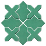 Clay Arabesque Alcazar Glazed Ceramic Tile - Juniper Breeze