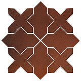 Clay Arabesque Alcazar Glazed Ceramic Tile - Leather