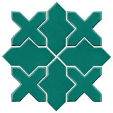 Clay Arabesque Alcazar Glazed Ceramic Tile - Mallard Green