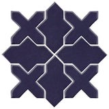 Clay Arabesque Alcazar Glazed Ceramic Tile - Midnight Blue