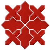 Clay Arabesque Alcazar Glazed Ceramic Tile - Sangria