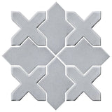 Clay Arabesque Alcazar Glazed Ceramic Tile - Silver Shadow