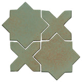 Clay Arabesque Aragon Glazed Ceramic Tile - Chrome