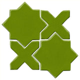 Clay Arabesque Aragon Glazed Ceramic Tile - Evergreen
