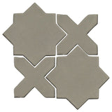 Clay Arabesque Aragon Glazed Ceramic Tile - Pewter Matte