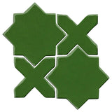 Clay Arabesque Aragon Glazed Ceramic Tile - Pine Green