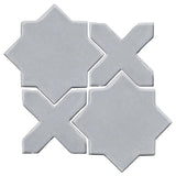 Clay Arabesque Aragon Glazed Ceramic Tile - Silver Shadow