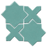 Clay Arabesque Aragon Glazed Ceramic Tile - powder Blue