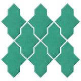Clay Arabesque Castille Glazed Ceramic Tile - Aqua Green