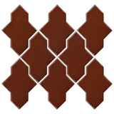 Clay Arabesque Castille Glazed Ceramic Tile - Cinnamon