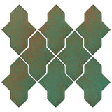 Clay Arabesque Castille Glazed Ceramic Tile - Copper
