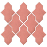 Clay Arabesque Castille Glazed Ceramic Tile - Peach Pie