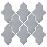 Clay Arabesque Castille Glazed Ceramic Tile - Silver Shadow