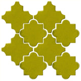 Clay Arabesque Cordova Tile - Lime Green 7495c