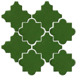 Clay Arabesque Cordova Tile - Pine Green 7734c