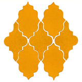 Clay Arabesque Leon Ceramic Tile - Valencia Orange Matte