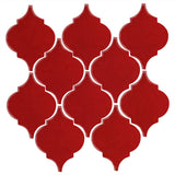 Clay Arabesque Malaga Ceramic Tile - Fire Engine Red