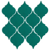 Clay Arabesque Malaga Ceramic Tile - Mallard Green