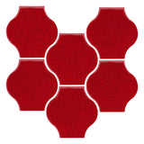 Clay Arabesque Mini Pata Grande Tile - Cherry Red