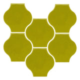 Clay Arabesque Mini Pata Grande Tile - Lime Green