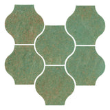 Clay Arabesque Mini Pata Grande Tile - Patina Matte