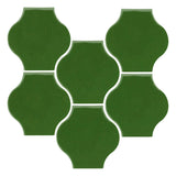 Clay Arabesque Mini Pata Grande Tile - Pine Green