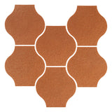 Clay Arabesque Mini Pata Grande Tile - Red Iron