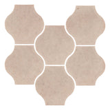 Clay Arabesque Mini Pata Grande Tile - Rustic White