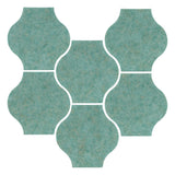 Clay Arabesque Mini Pata Grande Tile - Sea Foam green Matte