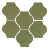 Clay Arabesque Mini Pata Grande Tile - Spanish Moss